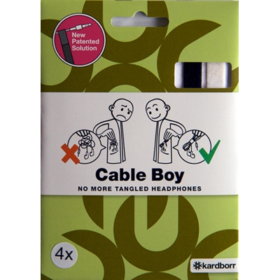 Cable Boy Tarranauha Kuulokkeille, 4-kpl, musta/valk. Cable Boy Tarranauha Kuulokkeille, 4-kpl, musta/valk.